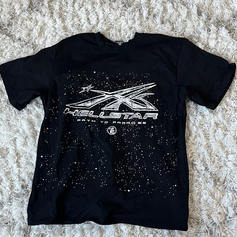 Hell Star Path to Paradise Black Graphic T-Shirt with Star Design